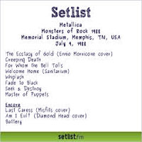 Metallica - 1988.07.09 - Memorial Stadium - Memphis, TN