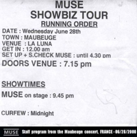 Muse - 2000.06.28 - Live @ La Luna, Maubeuge, France