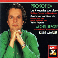 Michel Beroff - S. Prokofiev: Complete Piano Concertos (feat. Gewandhausorchester Leipzig & Kurt Masur) (CD 2: Concertos 4, 5, Overture, Visions Fugitives)