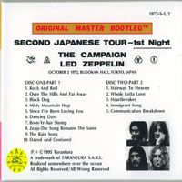 Led Zeppelin - 1972.10.02 - The Campaign, Japan Tour '72 (CD 13: 1st Night - Budokan Hall, Tokyo)