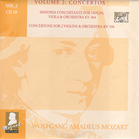 Wolfgang Amadeus Mozart - Complete Works, Volume 2 - Concertos (CD 18: Sinfonia Concertante KV 364 - Concertone KV 190)