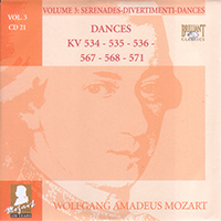Wolfgang Amadeus Mozart - Complete Works, Volume 3 - Serenades, Divertimenti, Dances (CD 21: Dances KV 534-535-536-567-568-571)