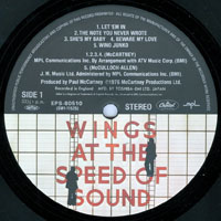 Paul McCartney and Wings - At The Speed Of Sound (LP)