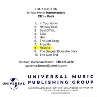 Foo Fighters - In Your Honor (Promo Instrumentals) [CD 1: Rock]