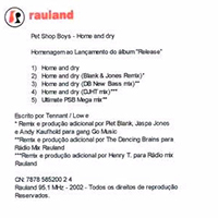 Pet Shop Boys - Home And Dry (Rauland FM - Studio Acetate) (Brazilian Promo Single)