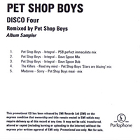 Pet Shop Boys - Disco Four - Remixed By Pet Shop Boys (album sampler) (Promo Single)